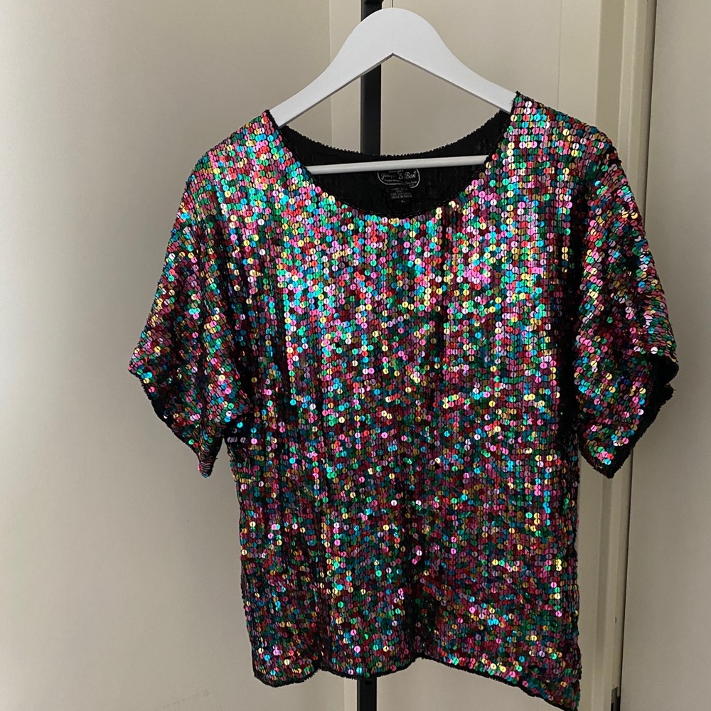 VINTAGE Sequin Silk Blouse